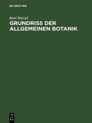 cover image of Grundriß der allgemeinen Botanik